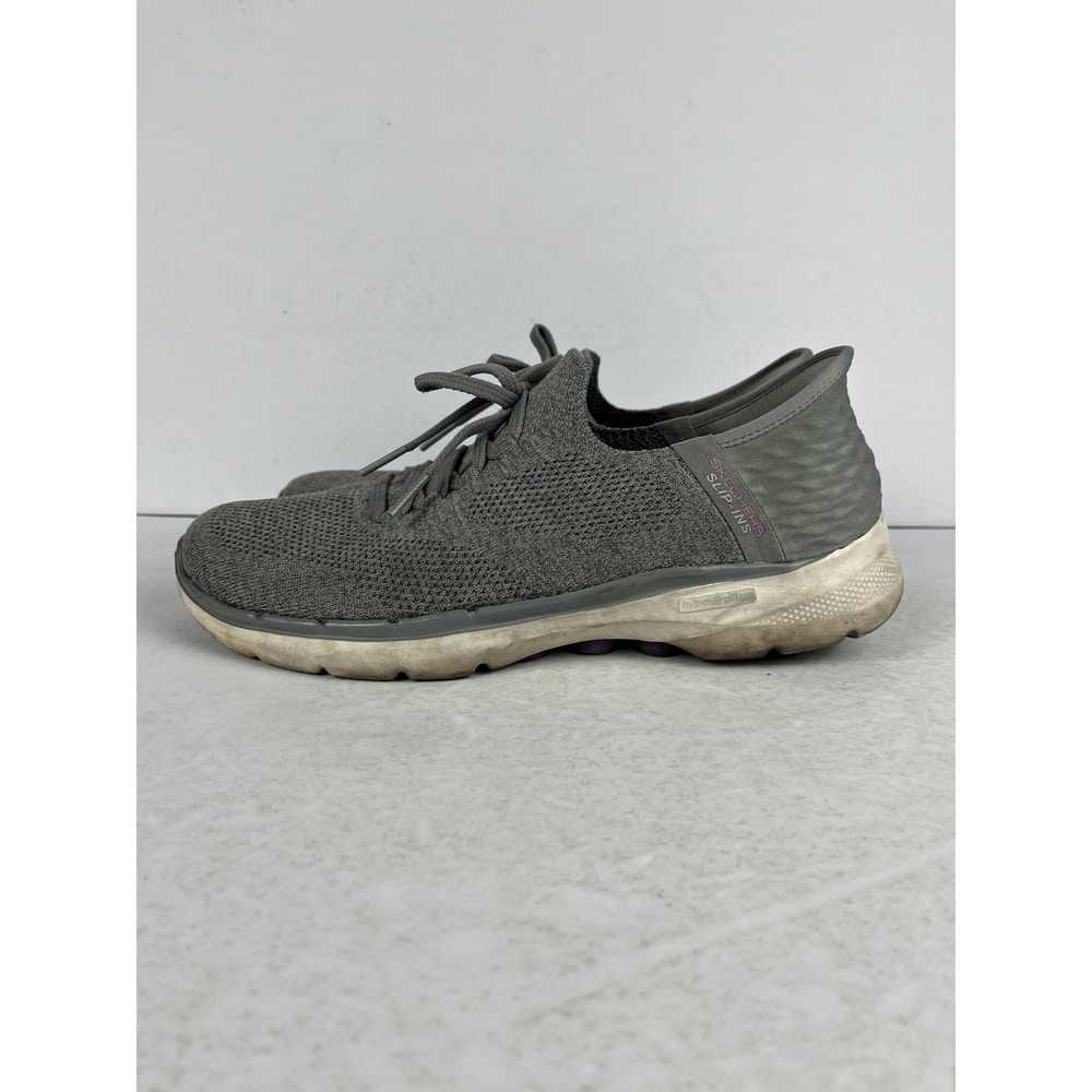 Skechers Slip-Ins Shoes Women 8.5 Gray GO WALK 6 Walking Comfort Sneaker GUC